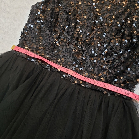 🆕️ RED CLOVER | Black Tulle Sequined Mini Dress - Picture 4 of 8